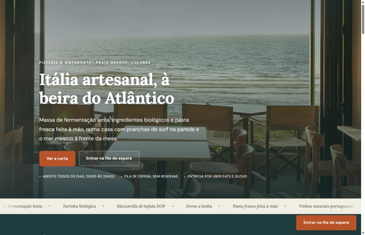 Depois: redesign de restaurante à beira-mar em Colares