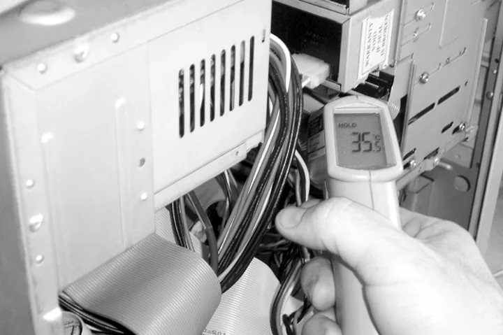 Medição de temperatura de um componente
